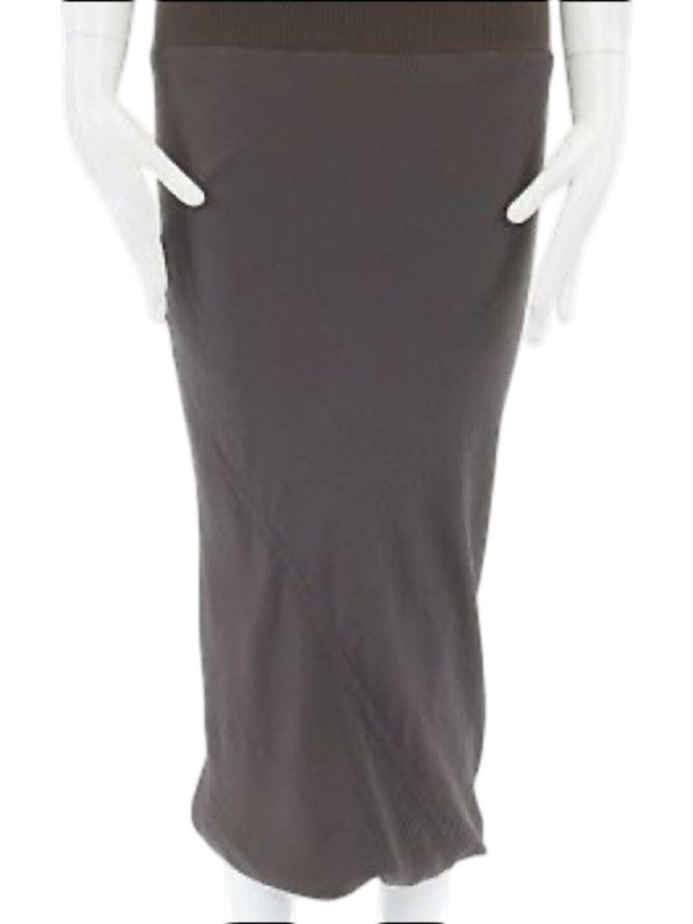 Rick Owens Lilies Circular Seamed Viscose Tube Skirt 8 Gray Self Lined
